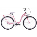 Mestský bicykel 28" Kozbike K22 3 prevodový Ružovo-biely